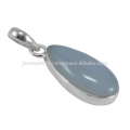 Mejor Precio al por mayor Joyería Natural Chalcedony Gemstone 925 Sterling Silver Pendant